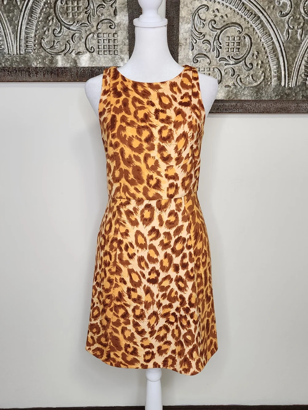 Kate Spade Panthera Ponte Sleeveless Cheetah Print Shift Mini Dress XS Baddie